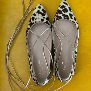 Kate Spade leopard calf hair flats